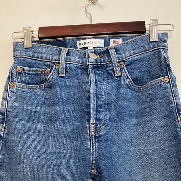 ReDone Jeans Womens 23 Originals High Rise Ankle Crop Stretch Blue Mid 70s - Picture 3 of 12
